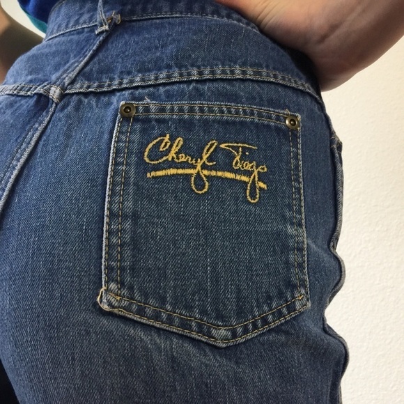 Vintage Cheryl Tiegs Medium to Dark Wash Denim Straight Leg Jeans 12 - Picture 11 of 13
